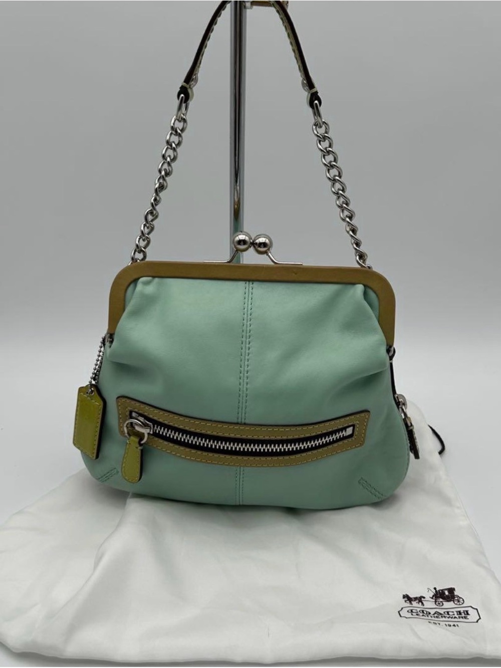 Coach Bonnie Kisslock Chain Satchel EUC